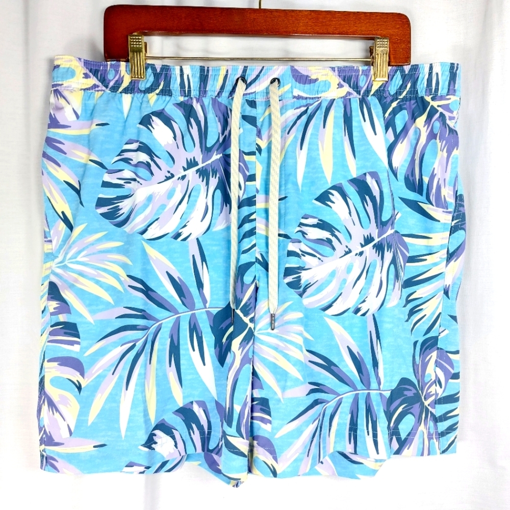 Sonoma Swim Trunks Palm Leaves Print Hawaiian Pocket Mesh Lined Mens Size L NWT‎